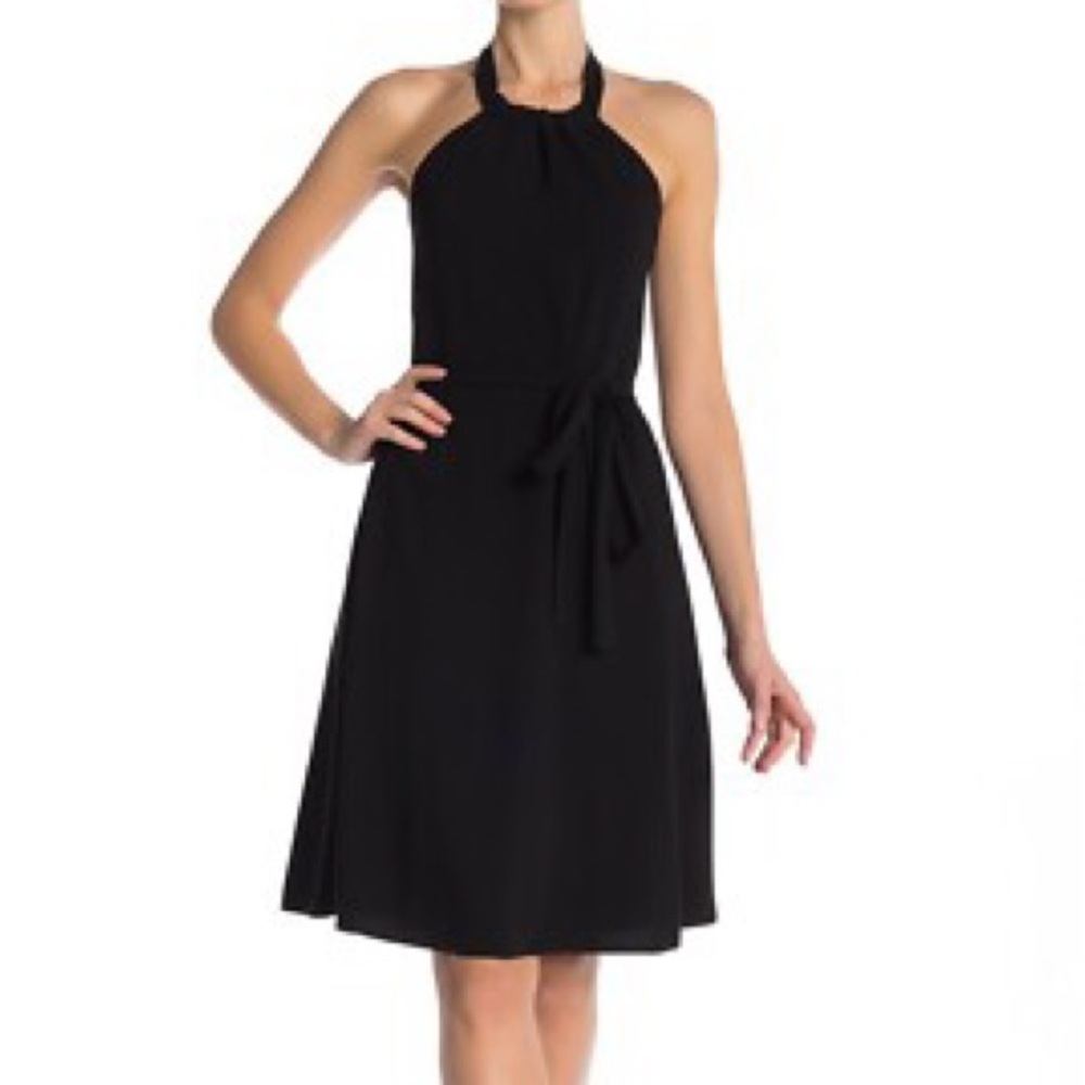 Theory Nayline R Black Crepe Midi Halter Dress 6
